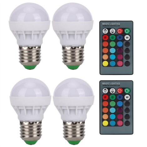 GARRYFIZH Ampoules LED E27 RGB à couleur changeante, 40W, avec télécommande, pour la décoration de la chambre à coucher, 85V-265V