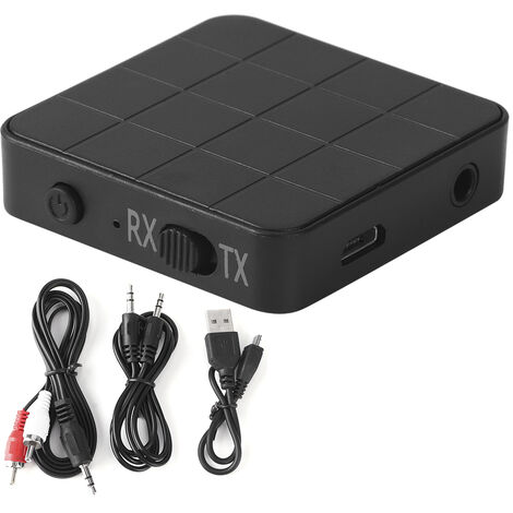 GARRYFIZH Bluetooth 5.0 2-en-1 Audio Récepteur metteur Musique Adaptateurs Stéréo pour Voiture TV PC