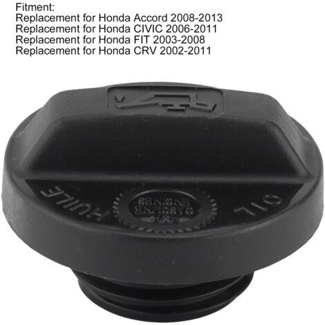 GARRYFIZH Bouchon de remplissage d'huile moteur 15610P5G000 Remplacement du couvercle noir pour Honda Accord 20082013