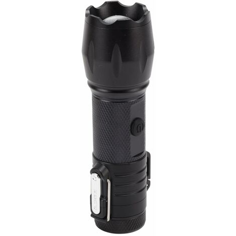 GARRYFIZH Briquet électrique portable étanche et coupe-vent en alliage d'aluminium avec lampe torche intégrée 3,7 V noir