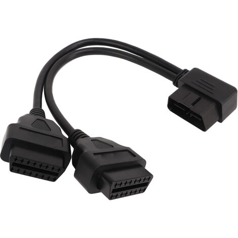 GARRYFIZH Câble d'extension OBD2 1 en 2 de type Y, adaptateur de câble d'extension de diagnostic de voiture 16 broches pour ports OBDII 12 V 24 V