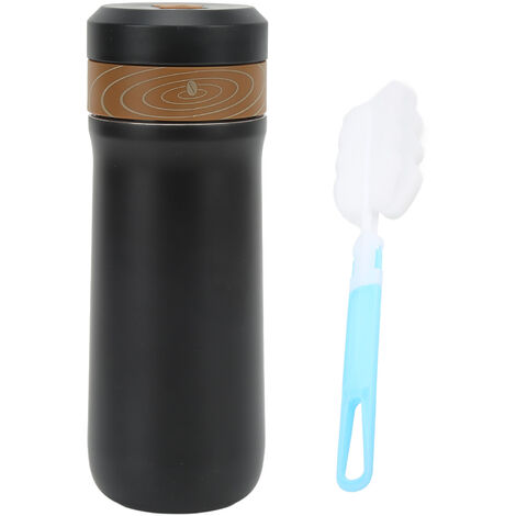 GARRYFIZH Cafetière portable d'extérieur, cafetière à piston, mug de voyage isotherme en acier inoxydable avec filtre à café moulu