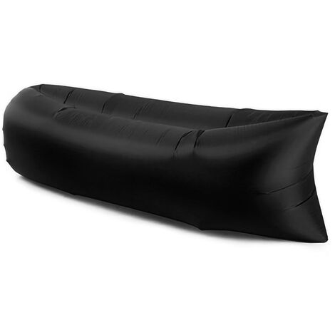 GARRYFIZH Canapé gonflable pliable et étanche, anti-fuites, idéal pour les voyages et le camping (noir)