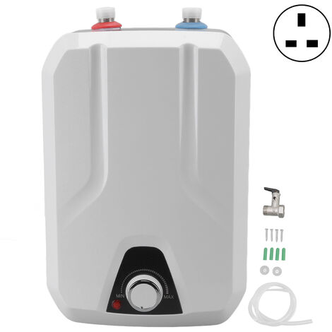 GARRYFIZH Chauffe-eau électrique instantané 6 L, 2 modes, grande capacité 1500 W, étanche IPX4, idéal pour la cuisine