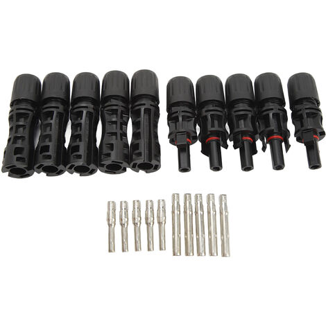GARRYFIZH Connecteurs solaires 5 paires avec broches, étanches IP67, mâle/femelle, résistants à une tension de 1500 V et 30 A, pour panneaux photovoltaïques.