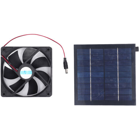 GARRYFIZH Kit de ventilation solaire 20 W IP65 étanche pour petits poulaillers, serres, abris de jardin, niches pour animaux et extracteurs de fenêtre