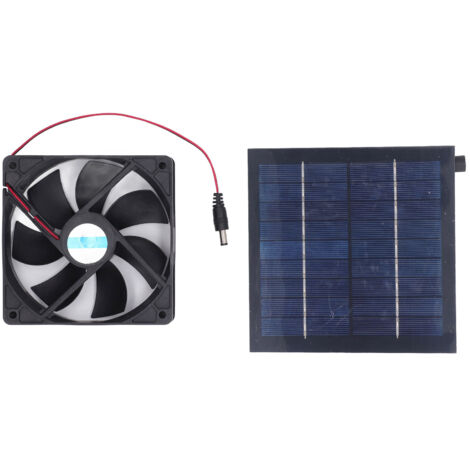 GARRYFIZH Kit de ventilation solaire 20 W IP65 étanche pour petits poulaillers, serres, abris de jardin, niches pour animaux et extracteurs de fenêtre