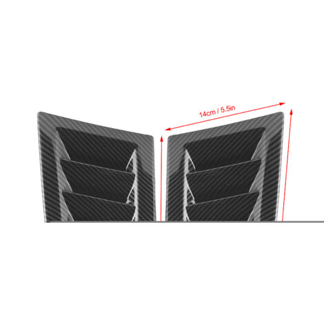 GARRYFIZH Lot de 2 prises d'air universelles pour capot moteur, pièces extérieures pour Focus RS MK2, style fibre de carbone