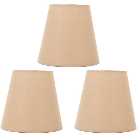 GARRYFIZH Lot de 3 abat-jour en tissu kaki innovants, douille E14, cache-poussière moderne pour lampe de chevet, idéal pour la chambre à coucher.