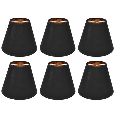 GARRYFIZH Lot de 6 abat-jour en tissu à pince pour lampe de table, lustre, lampadaire ou applique murale E14 - Décoration de chambre