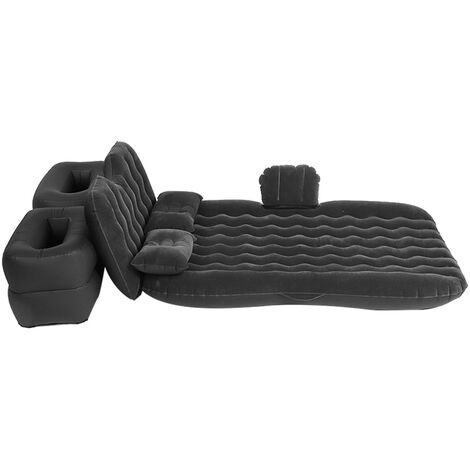 GARRYFIZH Matelas gonflable pour lit d'intérieur/extérieur, camping, voyage, siège arrière de voiture, coussin gonflable (noir)