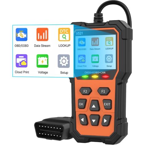 GARRYFIZH OBD2 Valise Diagnostic Auto V521, OBD2 Diagnostic Lecteur De Véhicule,Lecteur De Défauts avec Toutes Les Fonctionnalités OBD-II