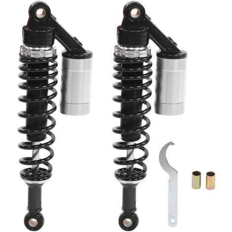 GARRYFIZH Paire de ressorts de suspension arrière pour amortisseur moto 340 mm pour VTT SUV, noir et argent