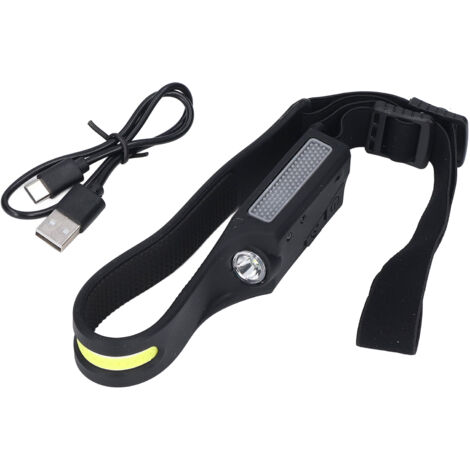 GARRYFIZH Phare LED rechargeable par USB, interrupteur à double bouton à 4 niveaux, matériau en gel de silice, phares COB à détection intelligente