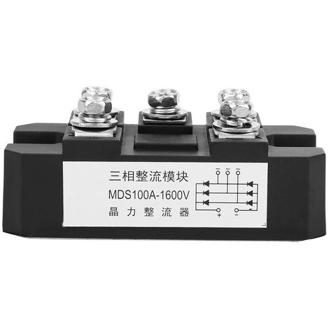GARRYFIZH Pont redresseur triphasé à diodes à onde complète MDS-100A 1600V, 5 bornes