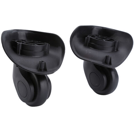 Roues de remplacement pour bagages 2 pièces – PVC noir – Rotation flexible – Installation facile – Pour valises à roulettes – YB