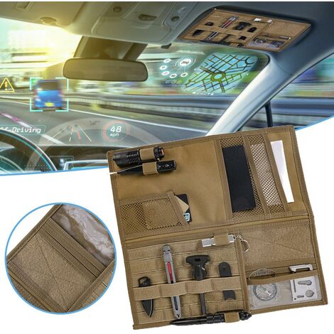 GARRYFIZH Sac de rangement pour pare-soleil de voiture, sac de rangement pour pare-soleil, lunettes de soleil réglables et durables