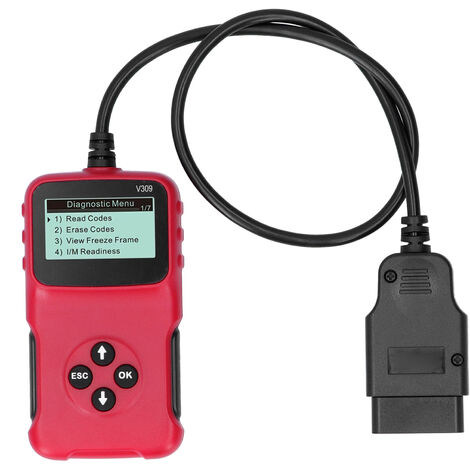 GARRYFIZH Scanner de diagnostic OBD2 pour voiture, détecteur de défauts moteur, lecteur de codes 5 langues, outil V309