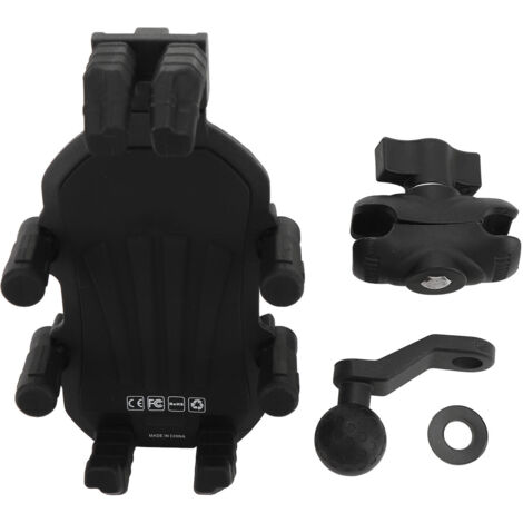 GARRYFIZH Support de téléphone pour moto avec amortisseur et verrouillage de sécurité, support de rétroviseur réglable pour smartphones de 4,9 à 8,1 pouces pour scooters et VTT