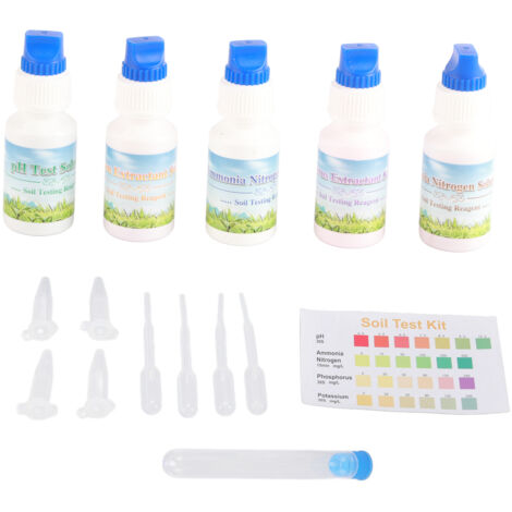 GARRYFIZH Test du sol Solution Liquide PH D&39azote Phosphore Potassium Kit De Mesure pour L&39agriculture Jardinage