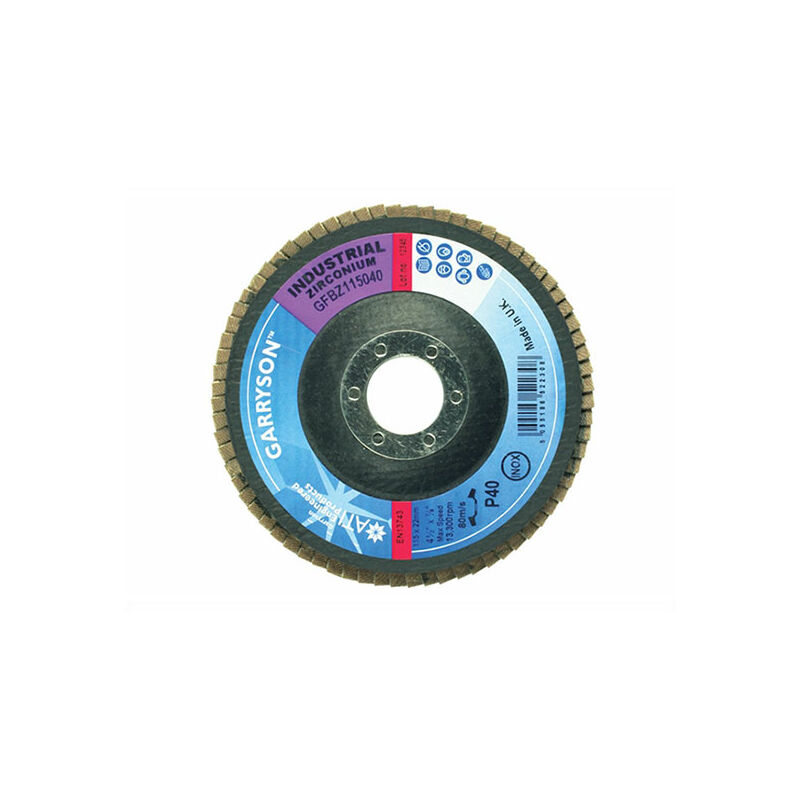 Industrial Zirconium Flap Discs 127 x 22mm - 36g - Garryson