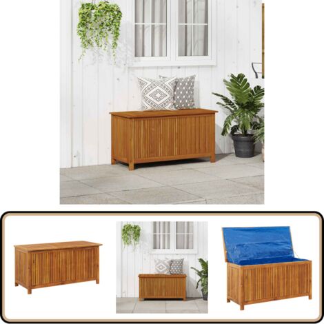 Garten-Aufbewahrungsbox 113x50x58 cm Massivholz Akazie - Gartenbox - Holzkiste - Gartenaufbewahrung - Staubox - Akazienholz
