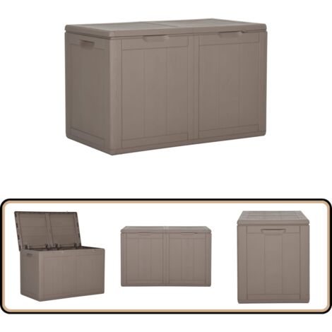 Garten-Aufbewahrungsbox 180 L Braun PP Rattan - Gartenbox - Aufbewahrungsbox - Outdoor Box - Rattan Optik - Wetterfest