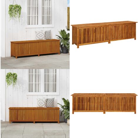 Garten-Aufbewahrungsbox 200x50x58 cm Massivholz Akazie - Gartenbox - Holzkiste - Außenaufbewahrung - Gartenmöbel - Deko Box - Home & Living