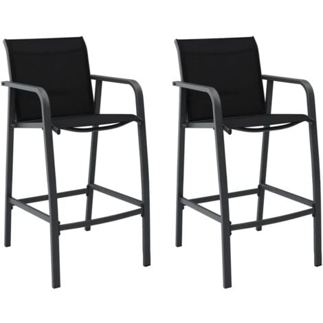 Garten-Barstühle 2 Stk. Schwarz Textilene vidaXL74471