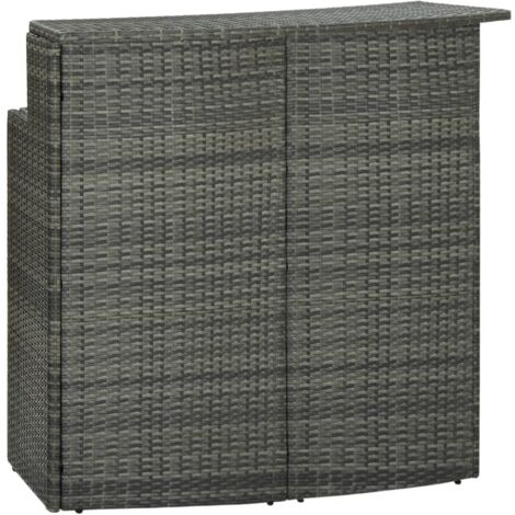 Garten-Bartisch,Essgruppe,Stehtisch Grau 120x55x110 cm Poly Rattan NCIEN64135