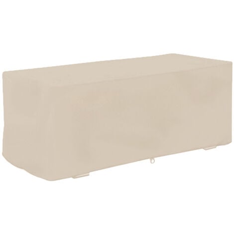 YB Garten-Deckbox-Abdeckung, wasserdicht, UV-beständig, Aufbewahrungsbox, Schutzhülle, 123 x 62 x 55 cm (Beige)