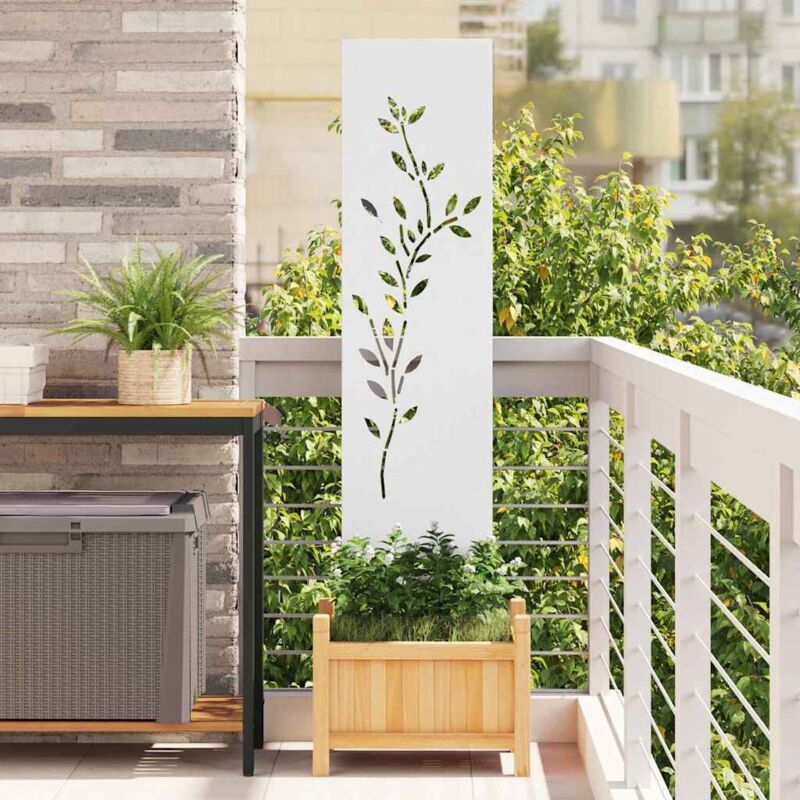Garten Dekoratives Panel Weiß 32 X 140 Cm Kaltgewalzter Stahl Vidaxl