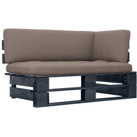 Garten-Ecksofa aus Paletten Schwarz Imprägniertes Kiefernholz