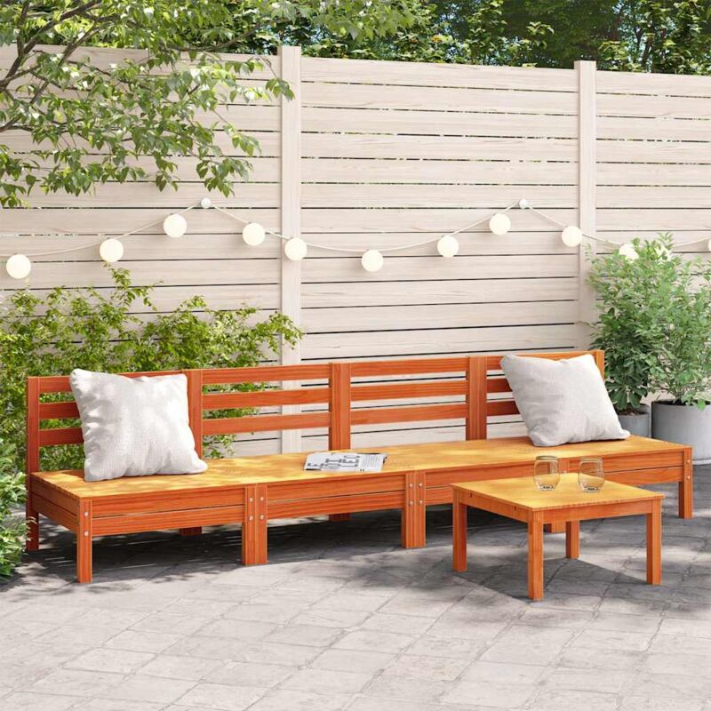Vidaxl - Gartensofas Ohne Armlehnen 4 Stk. Wachsbraun Massivholz Kiefer
