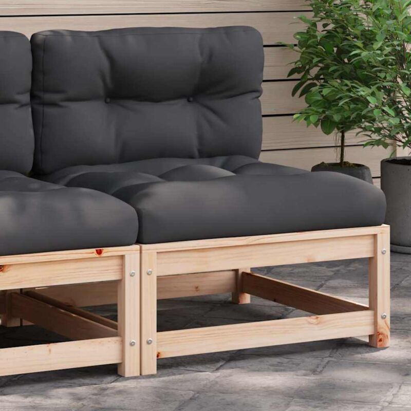 Gartensofa Ohne Armlehnen Mit Kissen Massivholz Kiefer - Vidaxl