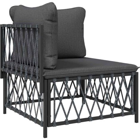 Garten-Ecksofa mit Kissen Anthrazit Gewebe vidaXL