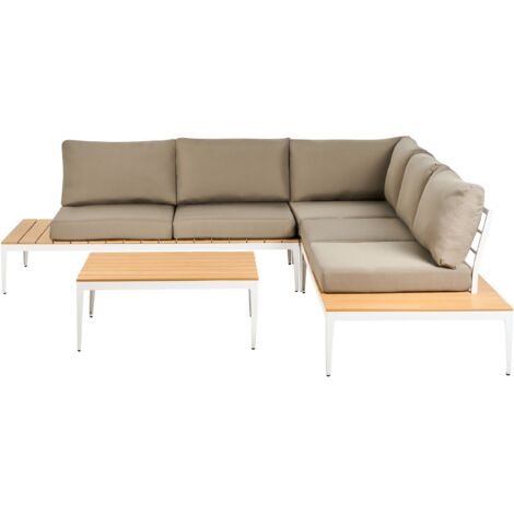 Garten Ecksofa mit Tisch 5-Sitzer POSITANO Grau