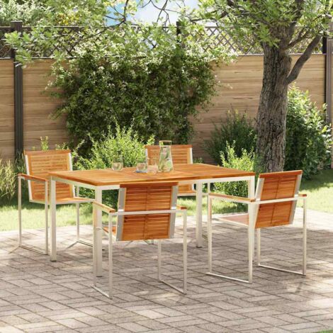 Garten-Ess-Set 5 pcs Massives Teakholz vidaXL