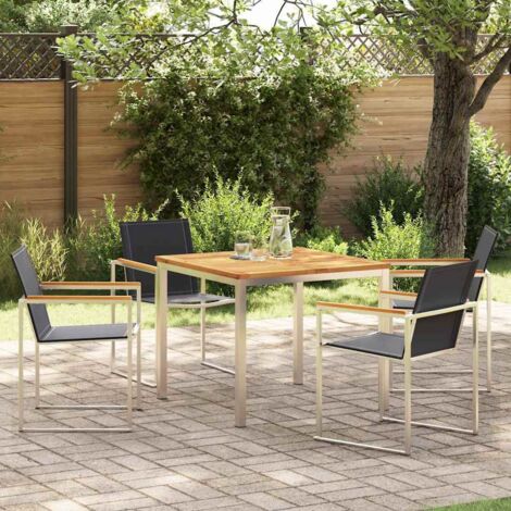 Garten-Ess-Set 5 pcs Massives Teakholz vidaXL
