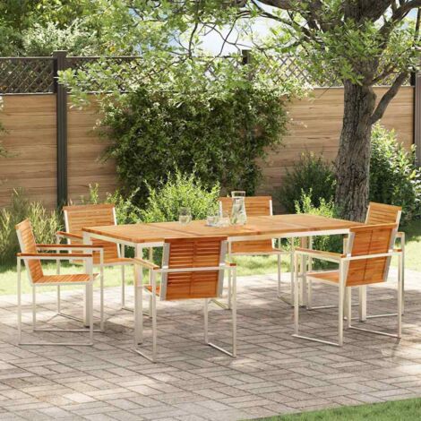 Garten-Ess-Set 7 pcs Massives Teakholz vidaXL