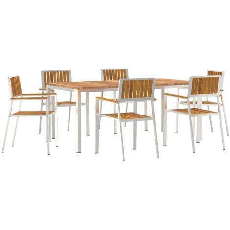 Garten-Ess-Set Braun Massives Akazienholz vidaXL