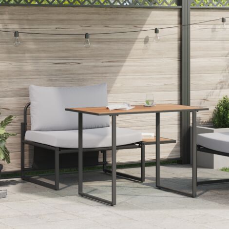 Garten Essgruppe 2 pcs Hellgrau Stahl vidaXL