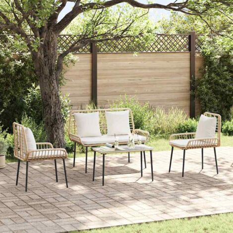 Garten Essgruppe 3 pcs Braun und Schwarz und Creme vidaXL