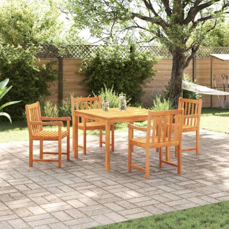 Garten Essgruppe 5 pcs Braun Massivholz Akazie vidaXL
