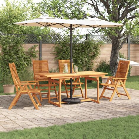 Garten Essgruppe 5 pcs Braun Massivholz Akazie vidaXL