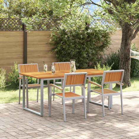 Garten Essgruppe 5 pcs Grau und Braun vidaXL