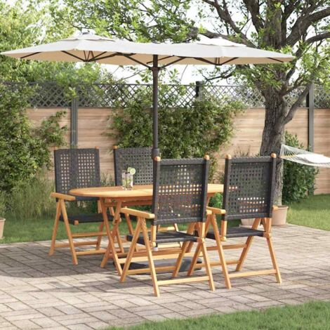 Garten Essgruppe 5 pcs Schwarz vidaXL