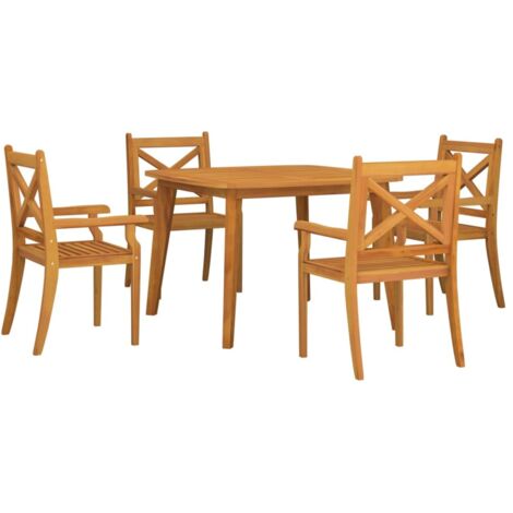 Garten-Essgruppe 5-teilig aus massivem Akazienholz