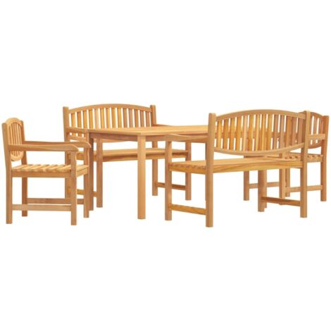 Garten-Essgruppe 5-teilig aus massivem Teakholz