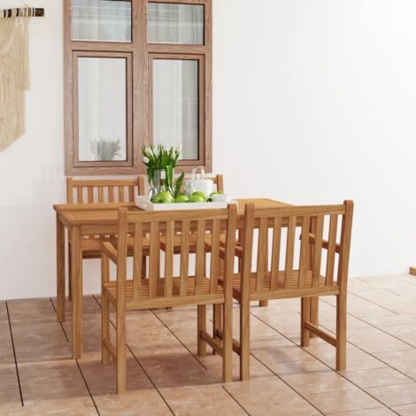 Garten-Essgruppe 5-teilig aus massivem Teakholz